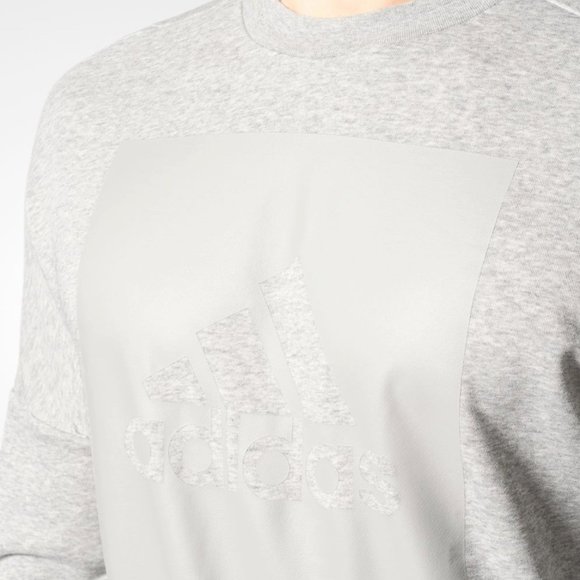 Adidas Sports ID Logo Grey Crewneck Sweatshirt - Picture 4 of 10